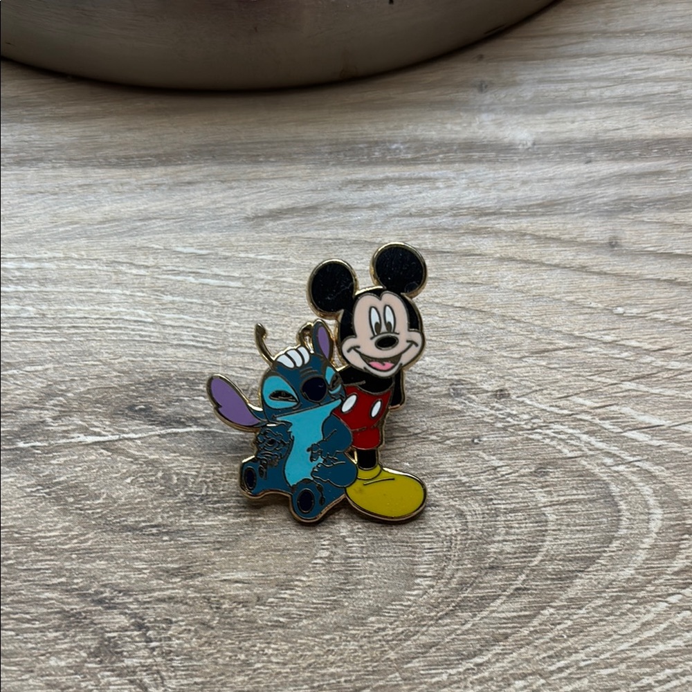 Disney Mickey Mouse and Stitch Enamel Pin - Black and Blue